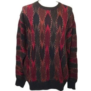 Lorenzo tavernari 3D abstract colorful wool blend sweater size large